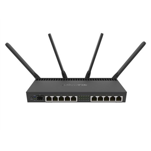 MIKROTIK Wireless Router DualBand 10x1000Mbps + 1x10Gbit SFP+, AC2000, Asztali - RB4011IGS+5HACQ2HND-IN