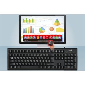   GENIUS Vezetékes Billentyűzet KB-100 SMART Programozható USB HUN Fekete