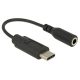 DELOCK Átalakító Audio USB Type-C male > Stereo jack female 14cm