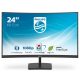 PHILIPS Ívelt VA monitor 23.6" 241E1SC, 1920x1080, 16:9, 250cd/m2, 4ms, VGA/HDMI