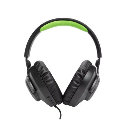 JBL Quantum 100X Console (Vezetékes, gaming fejhallgató levehető mikrofonnal), Fekete/Zöld
