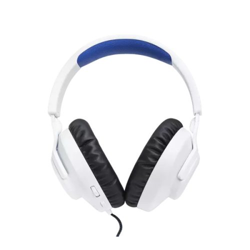 JBL Quantum 100P Console (Vezetékes, gaming fejhallgató levehető mikrofonnal), Fehér/Kék