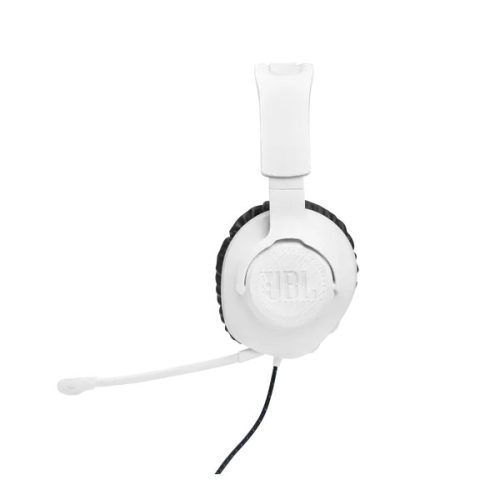 JBL Quantum 100P Console (Vezetékes, gaming fejhallgató levehető mikrofonnal), Fehér/Kék