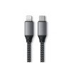 Satechi USB-C - lightning kábel (MFI), szőtt, 25cm - Space Grey