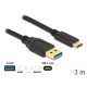 DELOCK kábel USB 10 Gbps Type-A > USB Type-C 3m