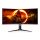 AOC Ívelt Gaming 180Hz VA monitor 34" CU34G2XP/BK, 3440x1440, 21:9, 430cd/m2, 1ms, 2xHDMI/DisplayPort, 4xUSB