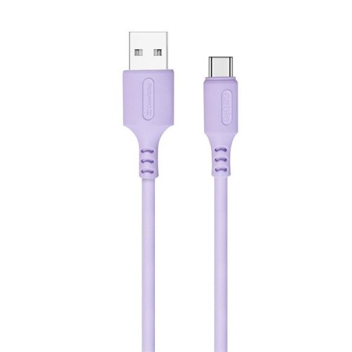 COLORWAY Kábel, USB to Type-C cable (soft silicone) 2.4A 1m lila (CW-CBUC044-PU)