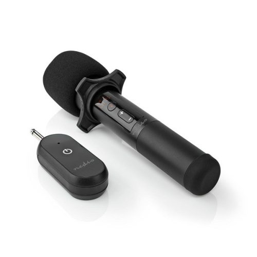 Nedis MPWL200BK vezeték nélküli mikrofon, 20 csatorna, 10 órás üzemidő, 6,35 jack csatlakozó, 14dBm, 95dB