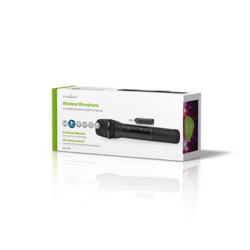 Nedis MPWL200BK vezeték nélküli mikrofon, 20 csatorna, 10 órás üzemidő, 6,35 jack csatlakozó, 14dBm, 95dB