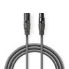 Nedis COTH15010GY30 félprofi XLR audio kábel, XLR dugó - aljzat, 3m, rugalmas
