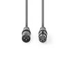 Nedis COTH15010GY30 félprofi XLR audio kábel, XLR dugó - aljzat, 3m, rugalmas