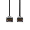 Nedis CVGL34060BK50 ultra HD HDMI kábel, HDMI dugó - dugó, 4K@60Hz, ARC, 18 Gbps, aranyozott csatlakozók, hossz 5m