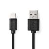 Nedis CCGL60600BK10 USB A - USB C (USB-C) kábel, USB2.0, 15W, hossz 1m