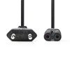 Nedis CEGL11040BK20 táp kábel IEC-320-C7, 2 x 0.75 mm, hossz 2m