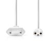 Nedis CEGL11040WT30 táp kábel IEC-320-C7, 2 x 0.75 mm, hossz 3m, fehér