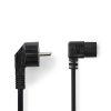 Nedis CEGL10020BK20 táp kábel IEC-320-C13, 3 x 0.75 mm, pipa csatlakozó, hossz 2m