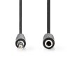 Nedis CAGL22050BK20 3,5mm jack hosszabító hábel, 3,5mm sztereo jack dugó - 3,5mm sztereo jack aljzat, hossz 2m