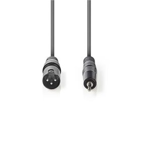   Nedis COTH15300GY30 félprofi audio kábel, 3,5mm sztero jack dugó - 3p XLR dugó, hossz 3m, rugalmas