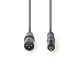 Nedis COTH15300GY30 félprofi audio kábel, 3,5mm sztero jack dugó - 3p XLR dugó, hossz 3m, rugalmas