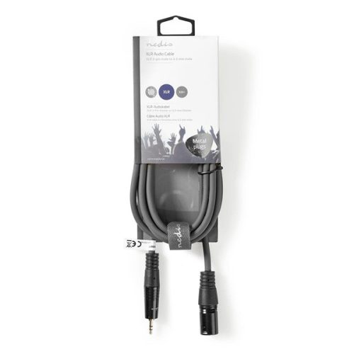 Nedis COTH15300GY30 félprofi audio kábel, 3,5mm sztero jack dugó - 3p XLR dugó, hossz 3m, rugalmas