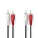 Nedis CAGL24200BK15 sztereo audio kábel, 2 X RCA dugó - 2 X RCA dugó, hossz 1.5m
