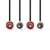 Nedis CAGL24200BK15 sztereo audio kábel, 2 X RCA dugó - 2 X RCA dugó, hossz 1.5m