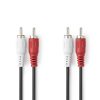Nedis CAGL24200BK30 sztereo audio kábel, 2 X RCA dugó - 2 X RCA dugó, hossz 3m