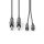 Nedis COTH23320GY15 félprofi audio kábel, 2 x 6,35mm mono jack dugó - 2 X RCA dugó, hossz 1.5m, rugalmas