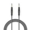 Nedis COTH23000GY15 félprofi audio kábel, 2 x 6,35mm mono jack dugó, hossz 1.5m, rugalmas