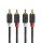 Nedis CABW24200AT05 sztereo audió kábel 2x RCA férfi,  2x RCA férfi, Aranyozott,  0,50 m , kerek,  Antracit