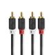 Nedis CABW24200AT05 sztereo audió kábel 2x RCA férfi,  2x RCA férfi, Aranyozott,  0,50 m , kerek,  Antracit