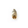 Nedis CAGP24900BK RCA csatlakozó, 10 db, Egyenes, Aranyozott,  Forrasztó, Kábel bemeneti átmérő: 7,0 mm, Fém, Fekete