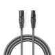 Nedis COTH15012GY50 DMX adapter kábel, XLR 3 tűs dugó, XLR 3 tűs anya,  Nikkelezett, 5 m,  kerek, PVC, Sötétszürke