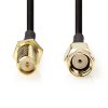Nedis CSGL02210BK50 SMA kábel, RP SMA férfi, RP SMA női, Aranyozott, 50 Ohm, Egyetlen árnyékolt, 5,00 m, kerek