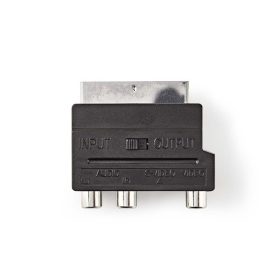   Nedis CVGP31902BK SCART adapter, SCART Férfi | S-Video nő / 3x RCA nő, Nikkelezett,  Kapcsolható, ABS, Fekete, 1 db