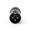 NEDIS COTP15930BK XLR adapter, XLR 3 tűs dugó, RCA nő,  Nikkelezett, Egyenes, Fém, Fekete , 1 db