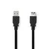 Nedis CCGL61010BK10 USB3.2 toldó / hosszabító kábel, USB A dugó, USB-A aljzat, 5 Gbps, 1m, (USB3.1, USB3.0, USB2.0)