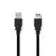 Nedis CCGL61010BK10 USB3.2 toldó / hosszabító kábel, USB A dugó, USB-A aljzat, 5 Gbps, 1m, (USB3.1, USB3.0, USB2.0)