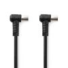 Nedis CSGL40120BK15 koax kábel, IEC (koax) férfi, IEC (koax) női, Nikkelezett,  120 dB, 75 Ohm,  Quad Shielded,  1,5m