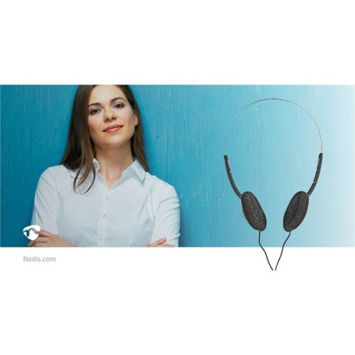 Nedis HPWD1101BK vezetékes fejhallgató, füldbe helyezhető, 3,5 mm, 1,2 m