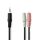 Nedis sztereó audio kábel, CAGP22150BK02, 3,5 mm-es dugó 2x 3,5 mm-es anya Nikkelezett 0,20 m Kerek Fekete Boríték