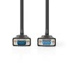 Nedis CCGP59100BK20, VGA kábel, VGA dugó VGA anya Nikkelezett Maximális felbontás:1280x800  2,00 m  Kerek ABS fekete
