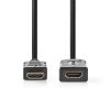 Nedis ultra HD HDMI hosszabbító (toldó) kábel CVGL34096BK10, HDMI dugó - aljzat, 4K@60Hz, ARC, 10,2 Gbps, 1 m