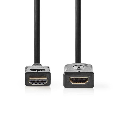 Nedis ultra HD HDMI hosszabbító (toldó) kábel CVGL34096BK10, HDMI dugó - aljzat, 4K@60Hz, ARC, 10,2 Gbps, 1 m