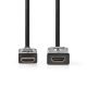 Nedis ultra HD HDMI hosszabbító (toldó) kábel CVGL34096BK10, HDMI dugó - aljzat, 4K@60Hz, ARC, 10,2 Gbps, 1 m