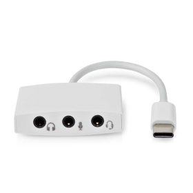   Nedis CCGB65900WT01, USB-C (USB C) dugó - 3x 3,5 mm jack aljzat, fejhallgató/headset/mikrofon csatlakozási lehetőségek