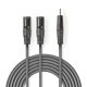 Nedis COTH15310GY30 félprofi XLR audio kábel, 2x XLR 3 tűs dugó | 3,5 mm sztereo jack dugó, 3m