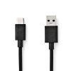 Nedis CCGL61600BK10 USB kábel, USB 3.2 Gen 1, USB-A dugó - USB-C dugó, 15 W | 5 Gbps, 1 m