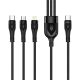 COLORWAY Kábel Type-C CW-CBPDU3060-BK, 3B1 (Lightning+MicroUSB+Type-C) 3.0A (PD60W adatok) 1.2 fekete
