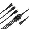 COLORWAY Kábel Type-C CW-CBPDU3060-BK, 3B1 (Lightning+MicroUSB+Type-C) 3.0A (PD60W adatok) 1.2 fekete